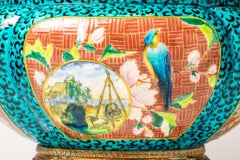 A 19th Century Japonisme Turquoise Jardinière By Jules Vieillard & Cie.