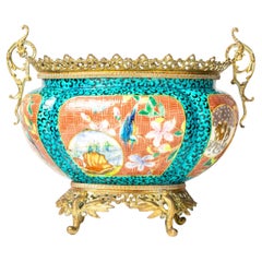 A 19th Century Japonisme Turquoise Jardinière By Jules Vieillard & Cie.