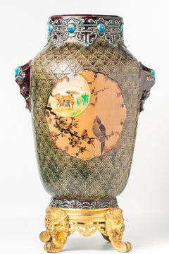 A 19th Century French Japonisme Cherry Blossom Vase By Jules Vieillard et Cie