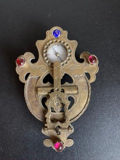 19th Century Korean Etched Brass Compass Sundial