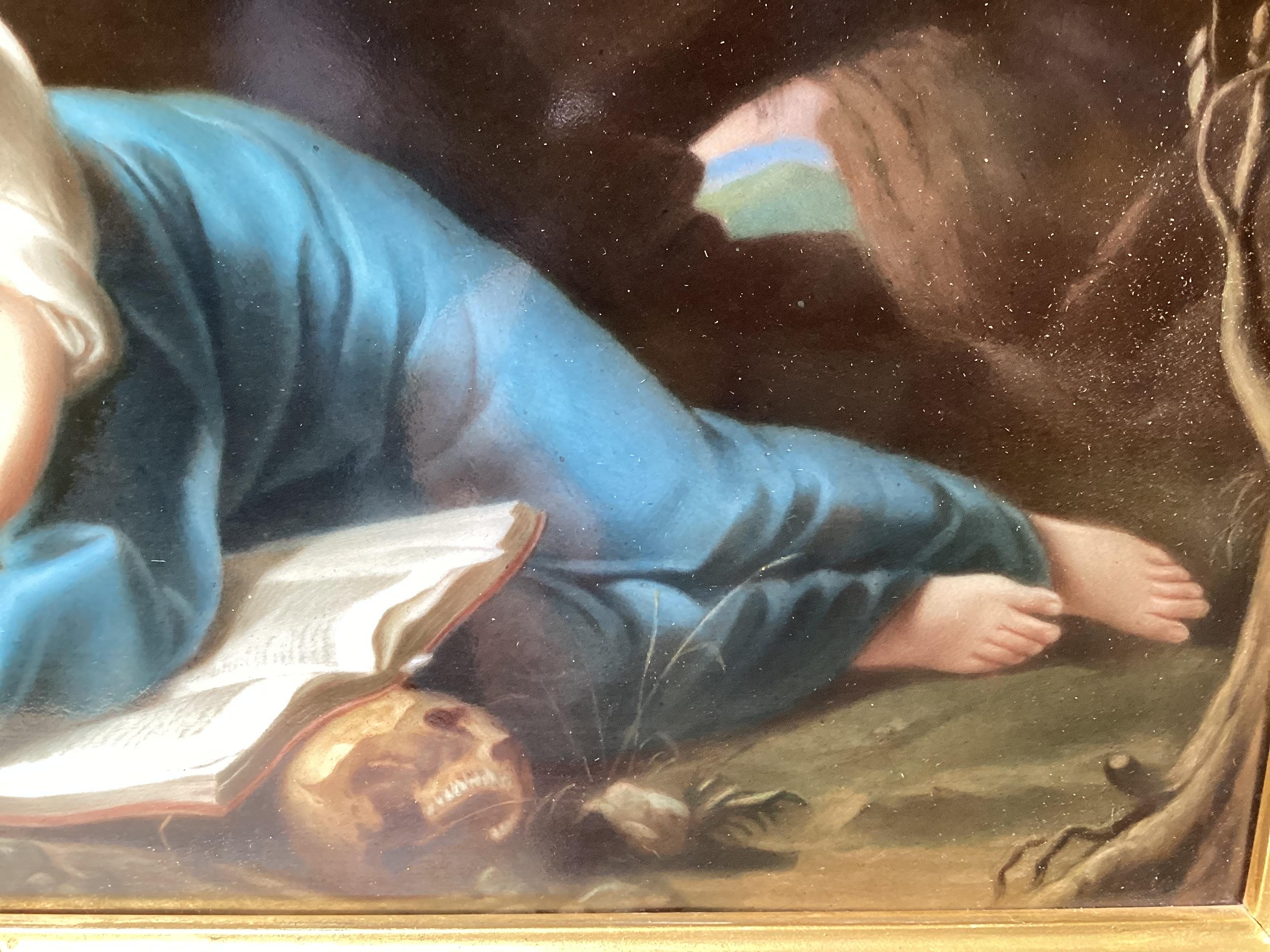 Hand-Painted A 19th Century KPM Porcelain Plaque of Mary Magdalene For Sale