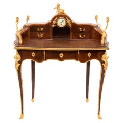 A 19th Century Lady's Desk in Marquetry and Gilt Bronze, Louis XV Style.