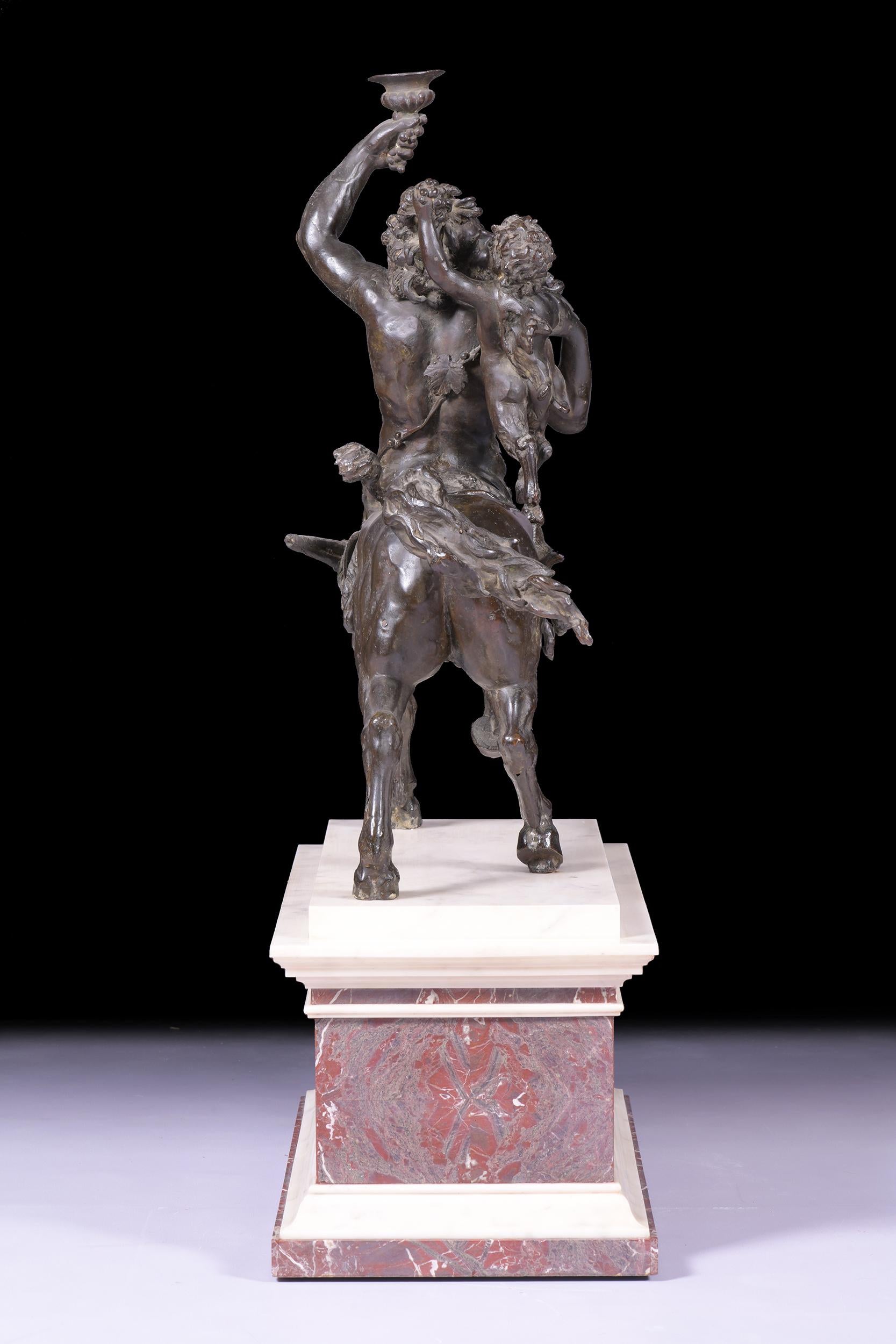 Grand Tour 19th Century Large Bronze of Centaur with Eros