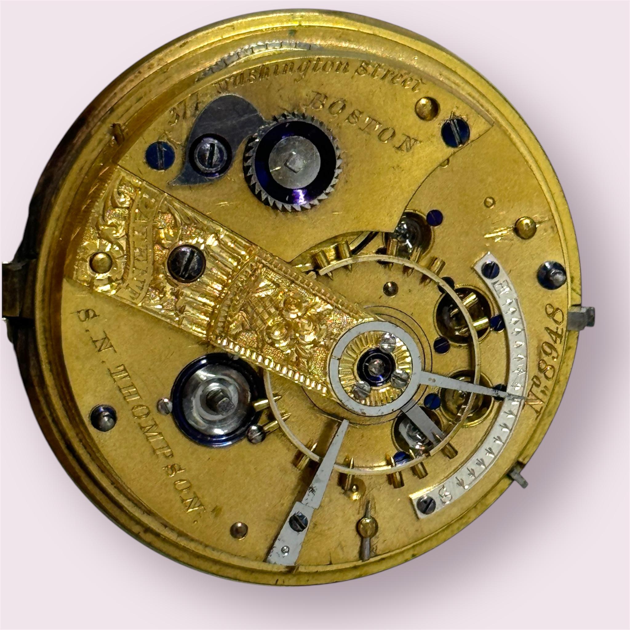 Women's or Men's A 19th Century Large silver  pocket watch, S.N. Thompson, Boston, ca 1871  50mm!