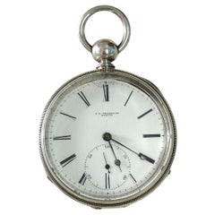 A Silver du 19e siècle.  Montre de poche, S.N.A. Thompson, Boston, vers 1871  50 mm !