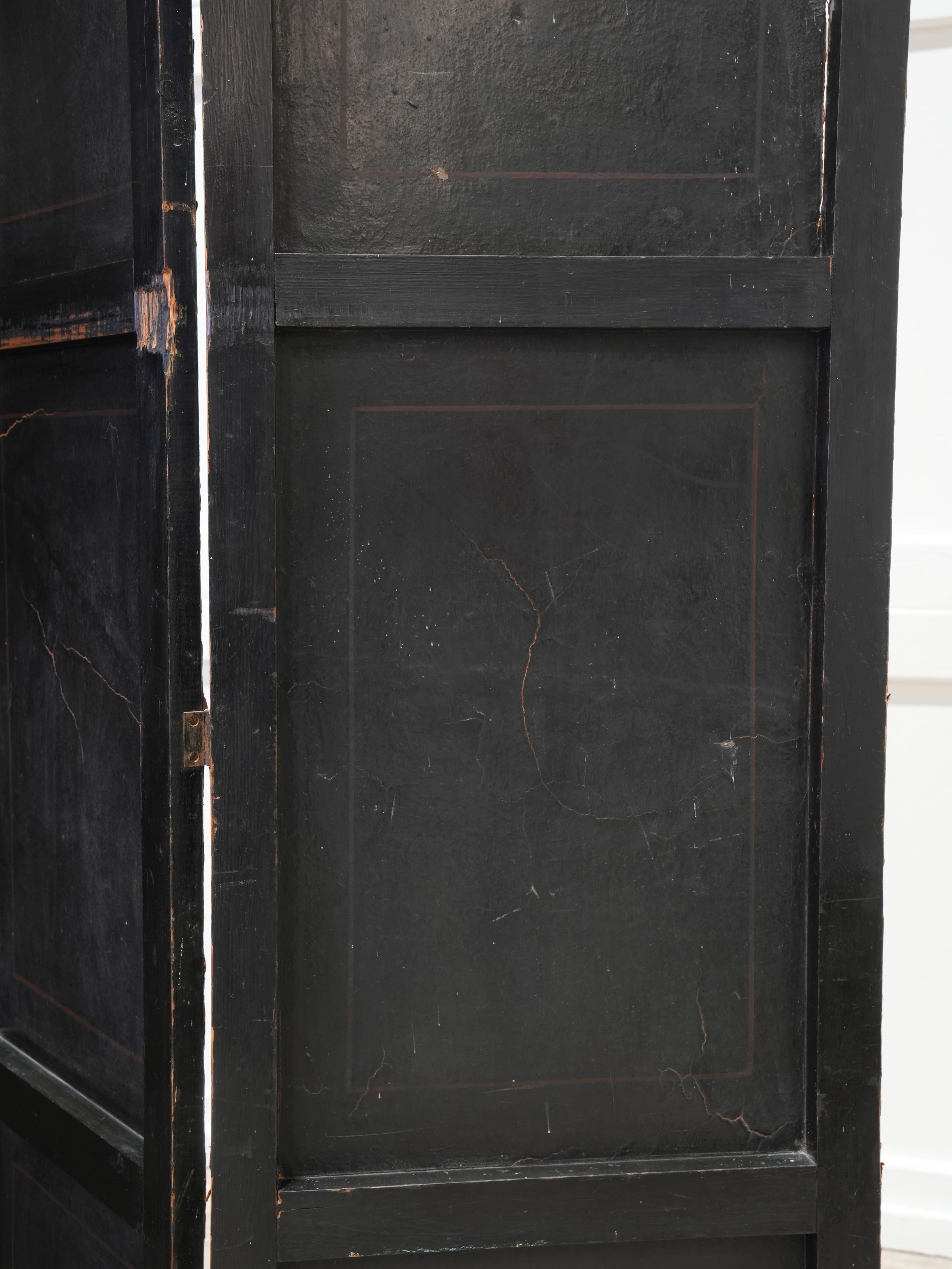 19th Century Leather Chinoiserie Room Screen 8