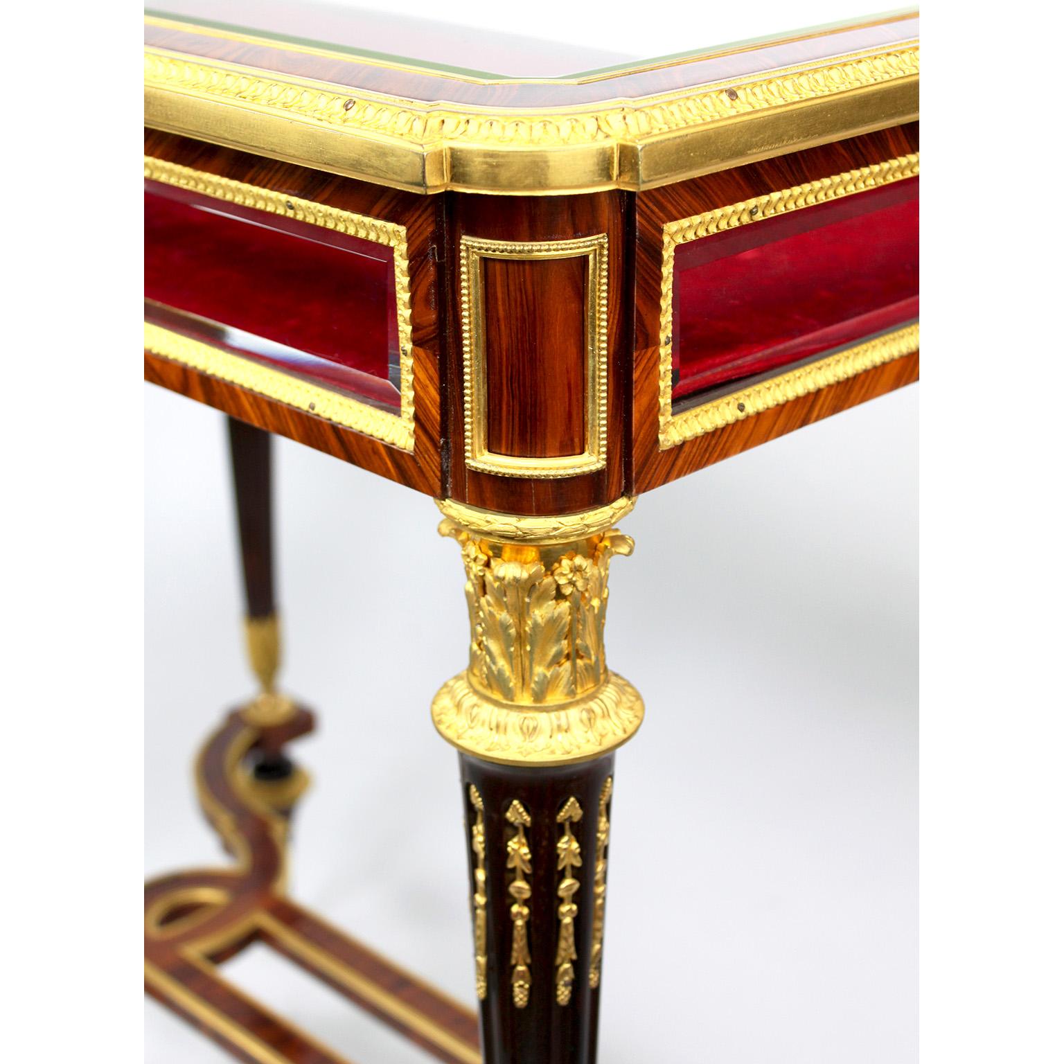 A 19th Century Louis XVI Style Ormolu Mounted Vitrine Table Attr. Henry Dasson  For Sale 10