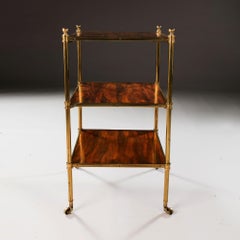 19th Century Mahogany and Brass Étagère with 3 Tiers