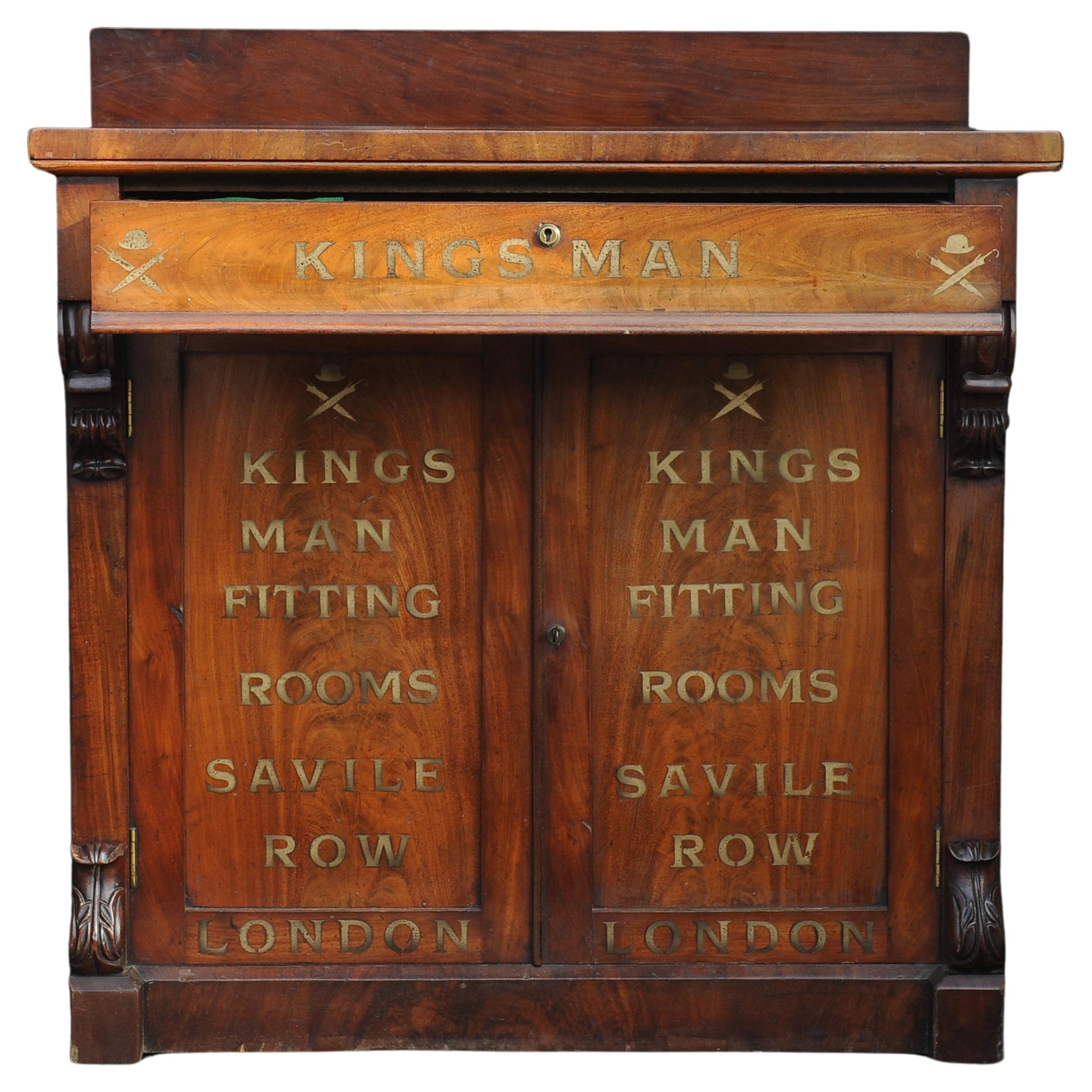 Georgian Kingsman Film Prop 19th Century Mahogany Carved & Hand Gilt Painted Chiffonier  For Sale