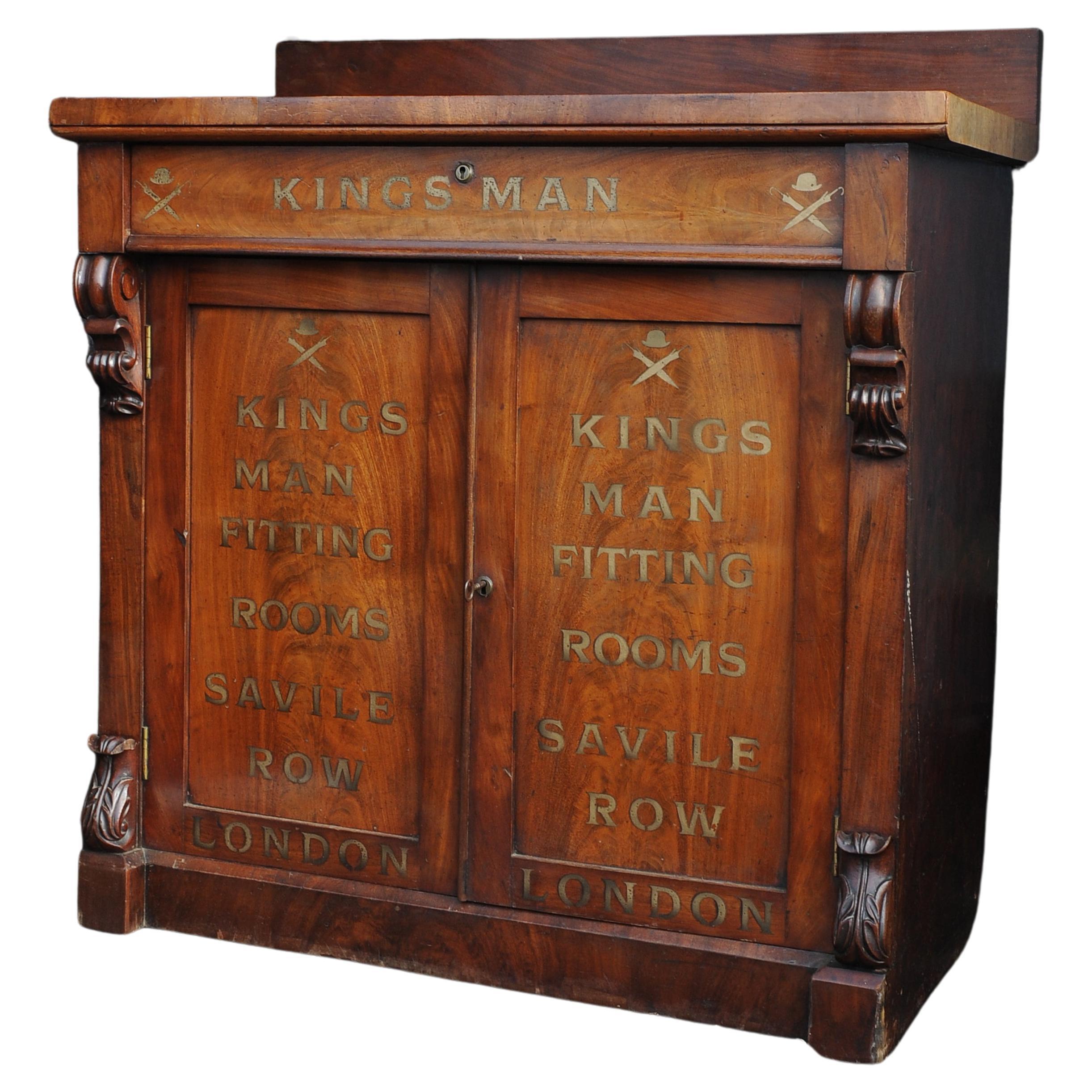 Kingsman Film Prop 19th Century Mahogany Carved & Hand Gilt Painted Chiffonier  For Sale