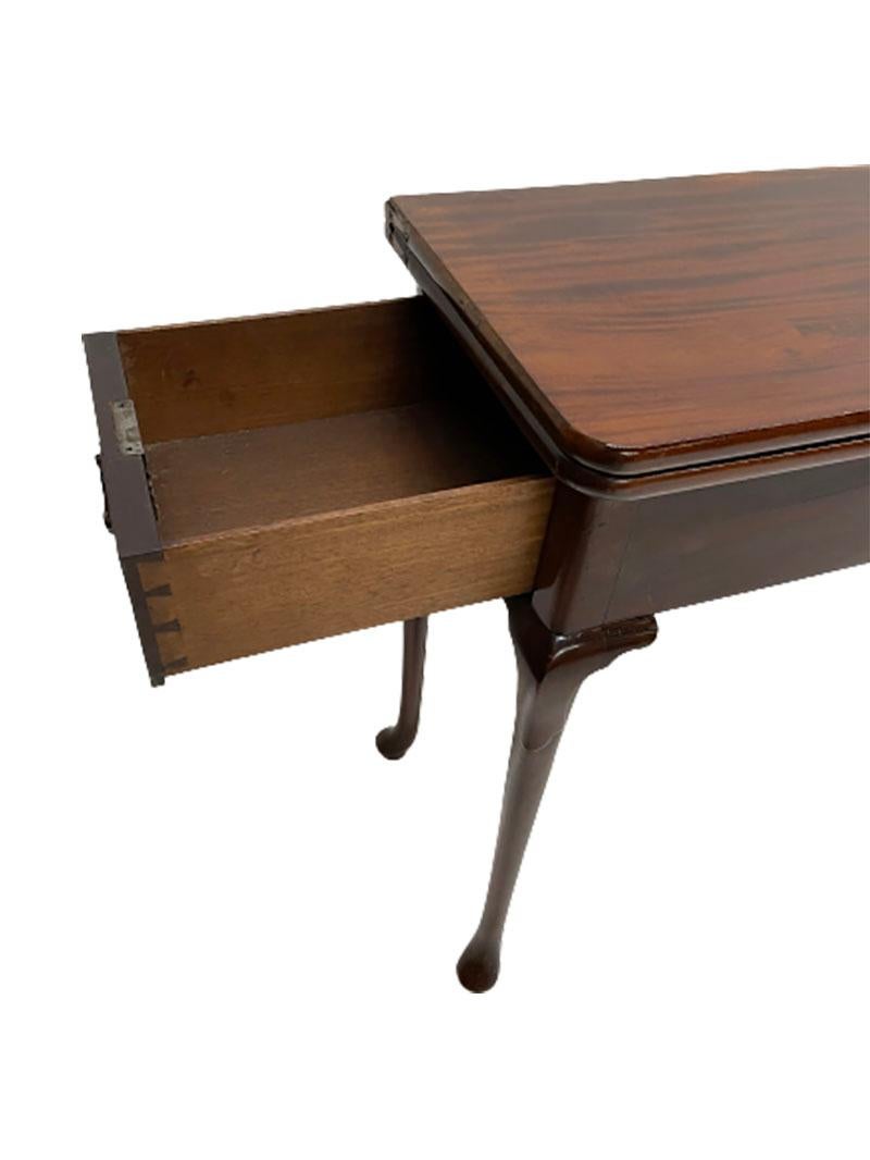 19th Century Mahogany Console/ Folding Table with 2 Drawers Each Side For Sale 2