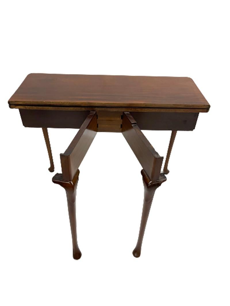 19th Century Mahogany Console/ Folding Table with 2 Drawers Each Side For Sale 5