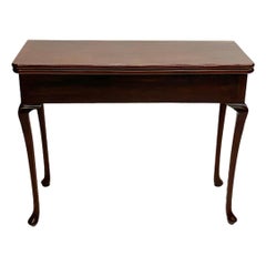 Consola/mesa plegable de caoba del siglo XIX con 2 cajones a cada lado