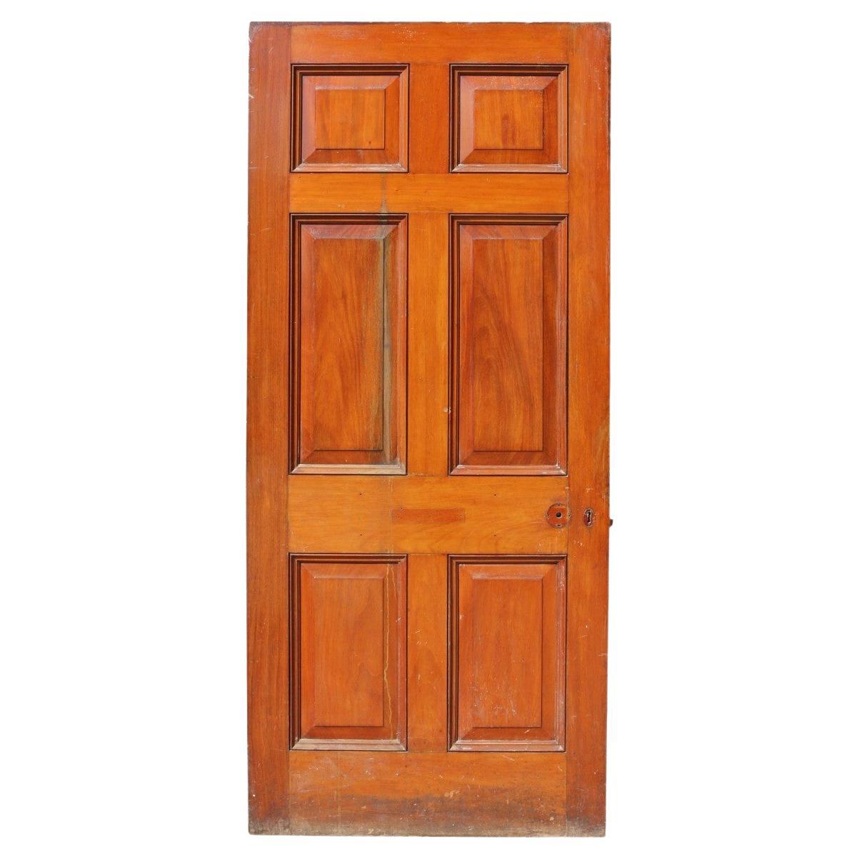 19. Jahrhundert Mahagoni Sechs Panel Tür