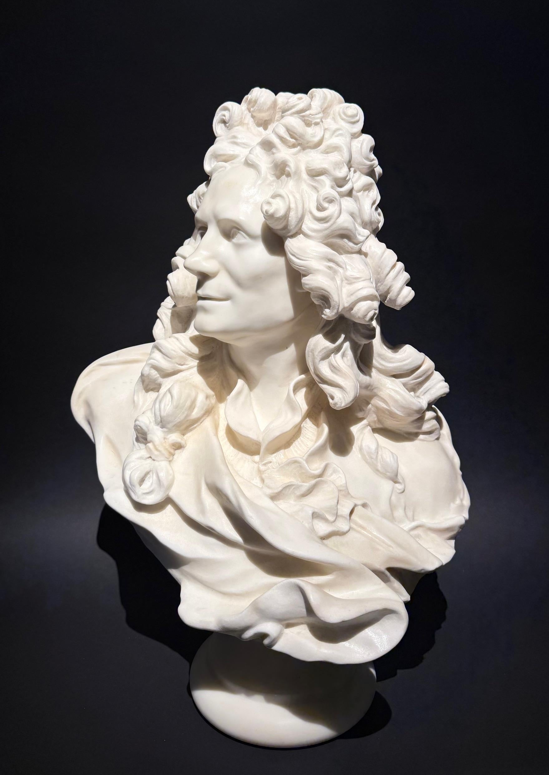 Busto de mármol de Corneille Van Cleve por Jean-Jacques Caffieri, Francia, siglo XIX.