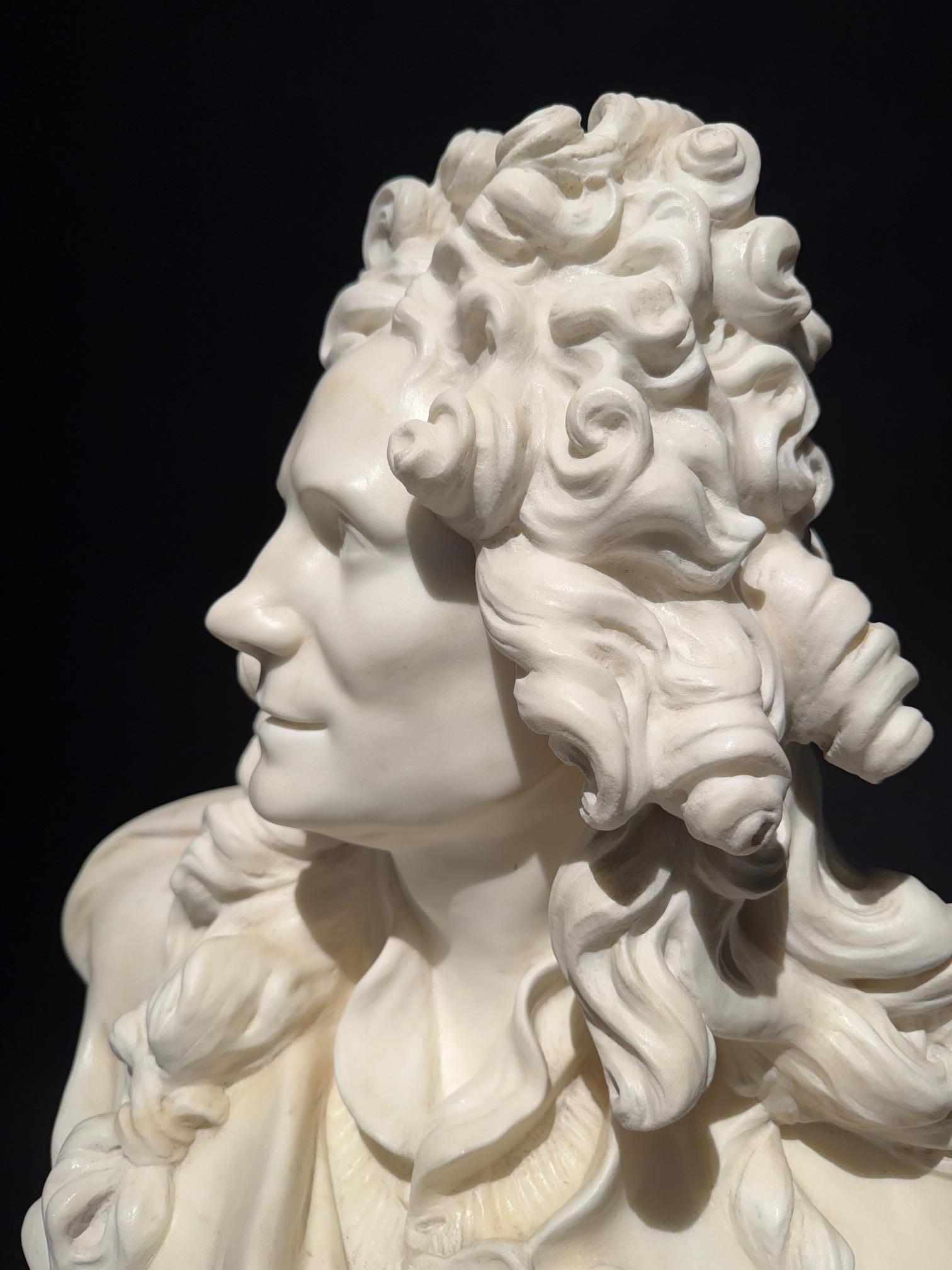 Un busto de mármol del siglo XIX de Corneille van Clève en Bueno estado para la venta en Wijnegem, BE