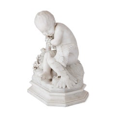 19th Century Marble Putto Sculpture, Signed 'D'angelis'