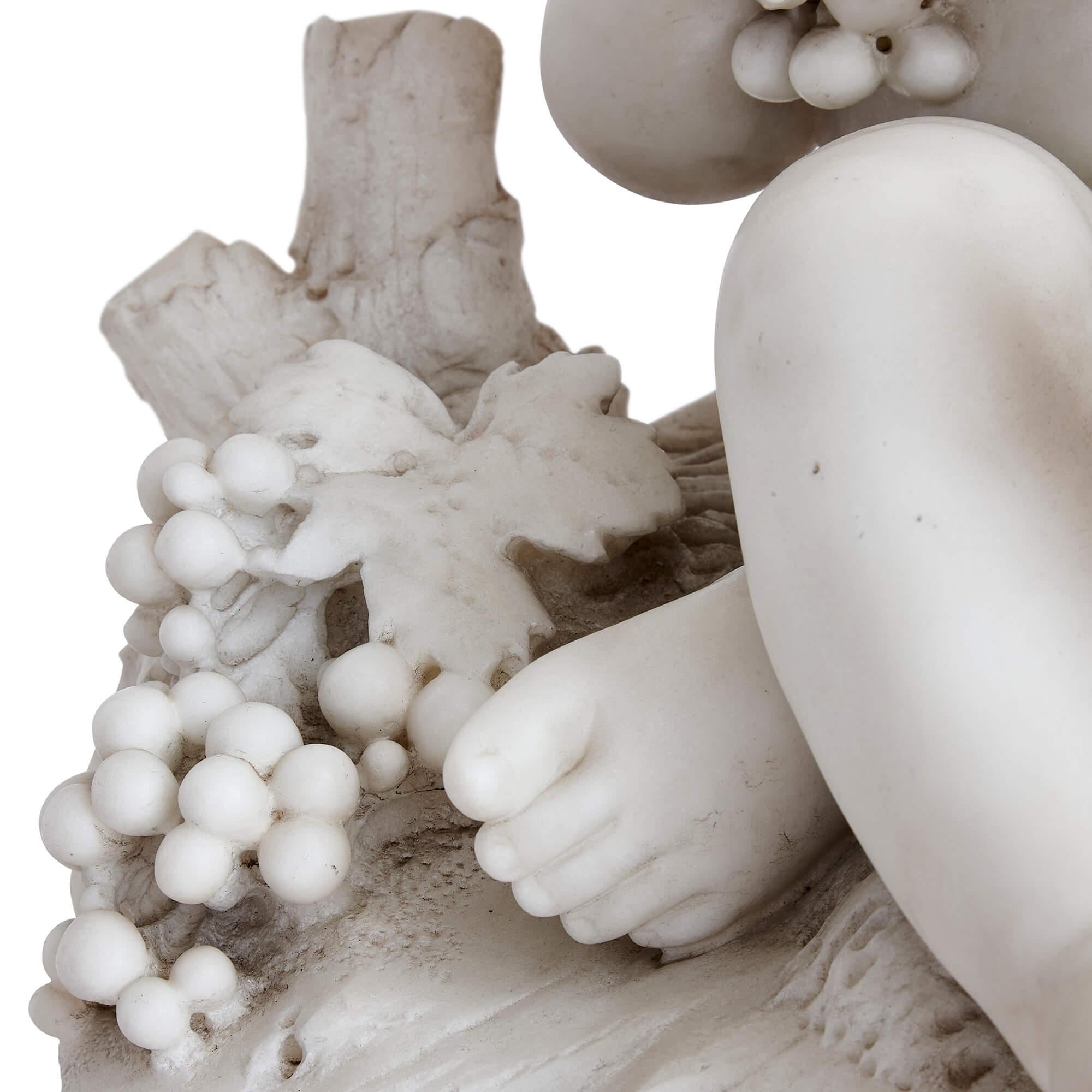 Marmor-Puto-Skulptur des 19. Jahrhunderts, signiert 'D'angelis' (Französisch) im Angebot