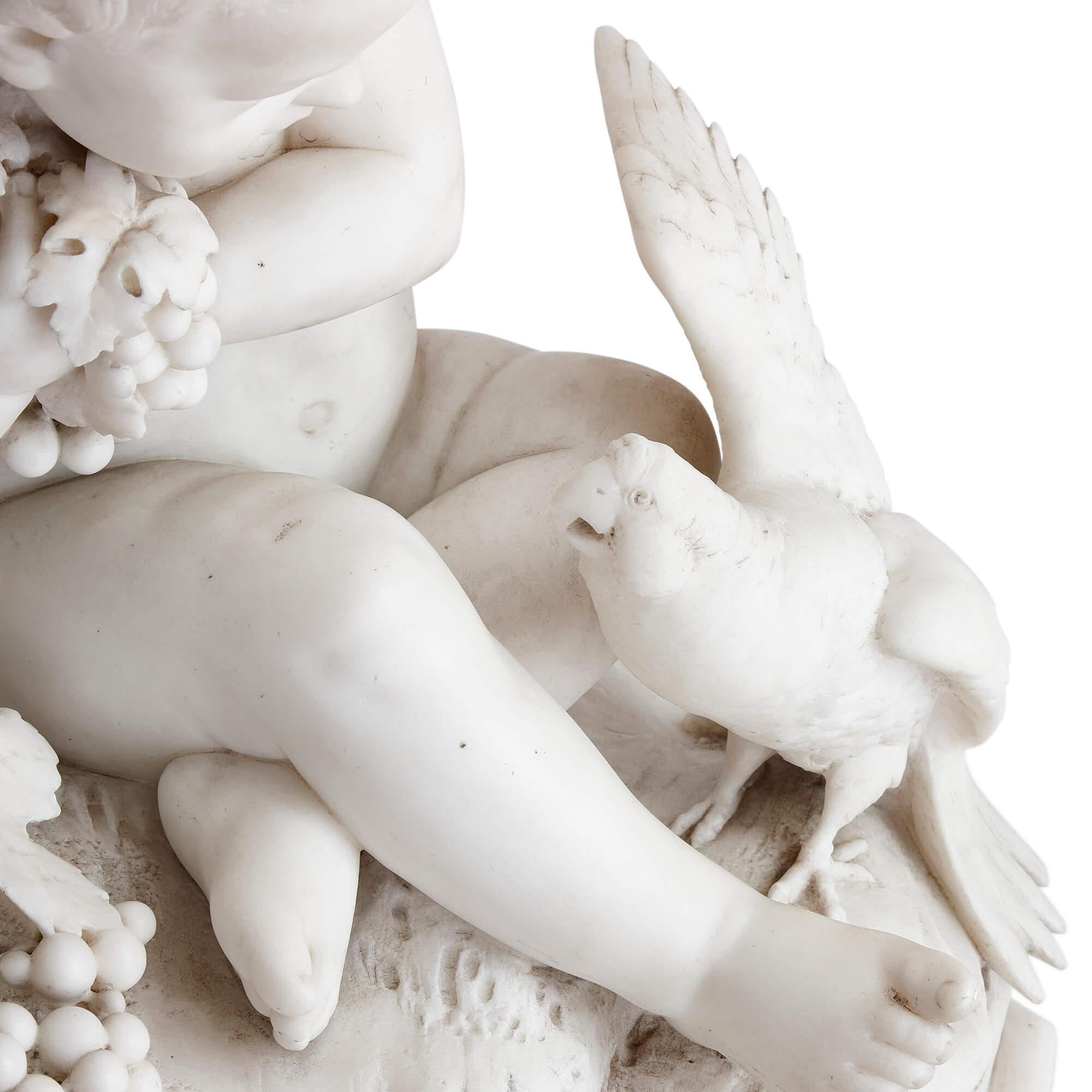 Marmor-Puto-Skulptur des 19. Jahrhunderts, signiert 'D'angelis' im Zustand „Gut“ im Angebot in London, GB