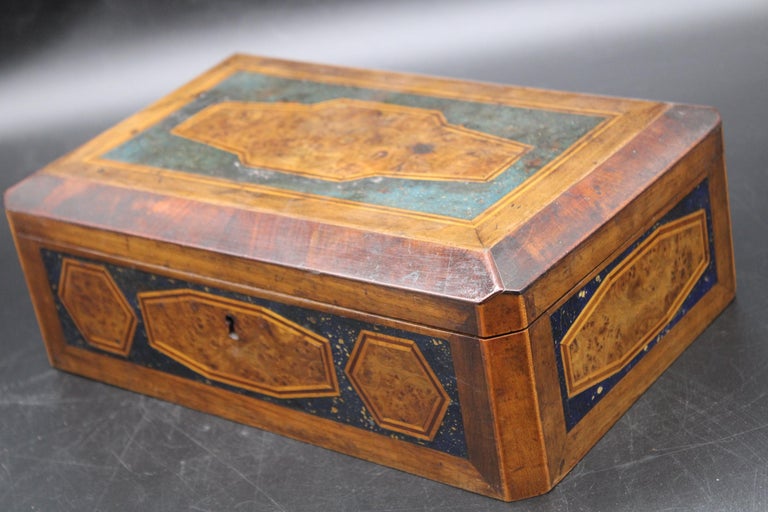 Antique French marquetry Jewelery box, french inlaid box, antique box