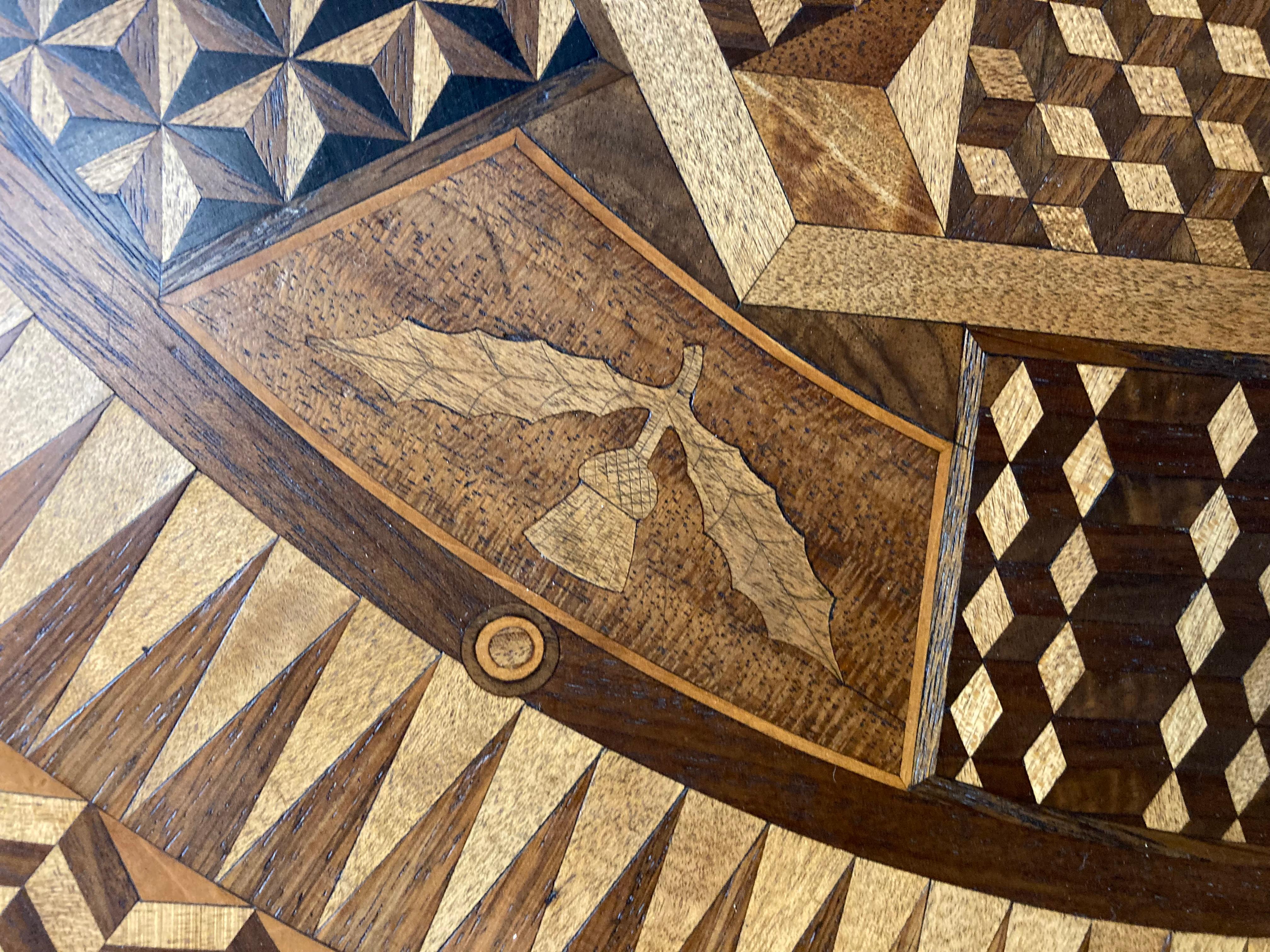 Inlay 19th Century Marquetry Occasional Table in the Manner of Ralph Turnbull For Sale