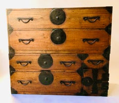 19th Century Meiji Period Cedar and Metal Bound Tansu- Japanese Chest