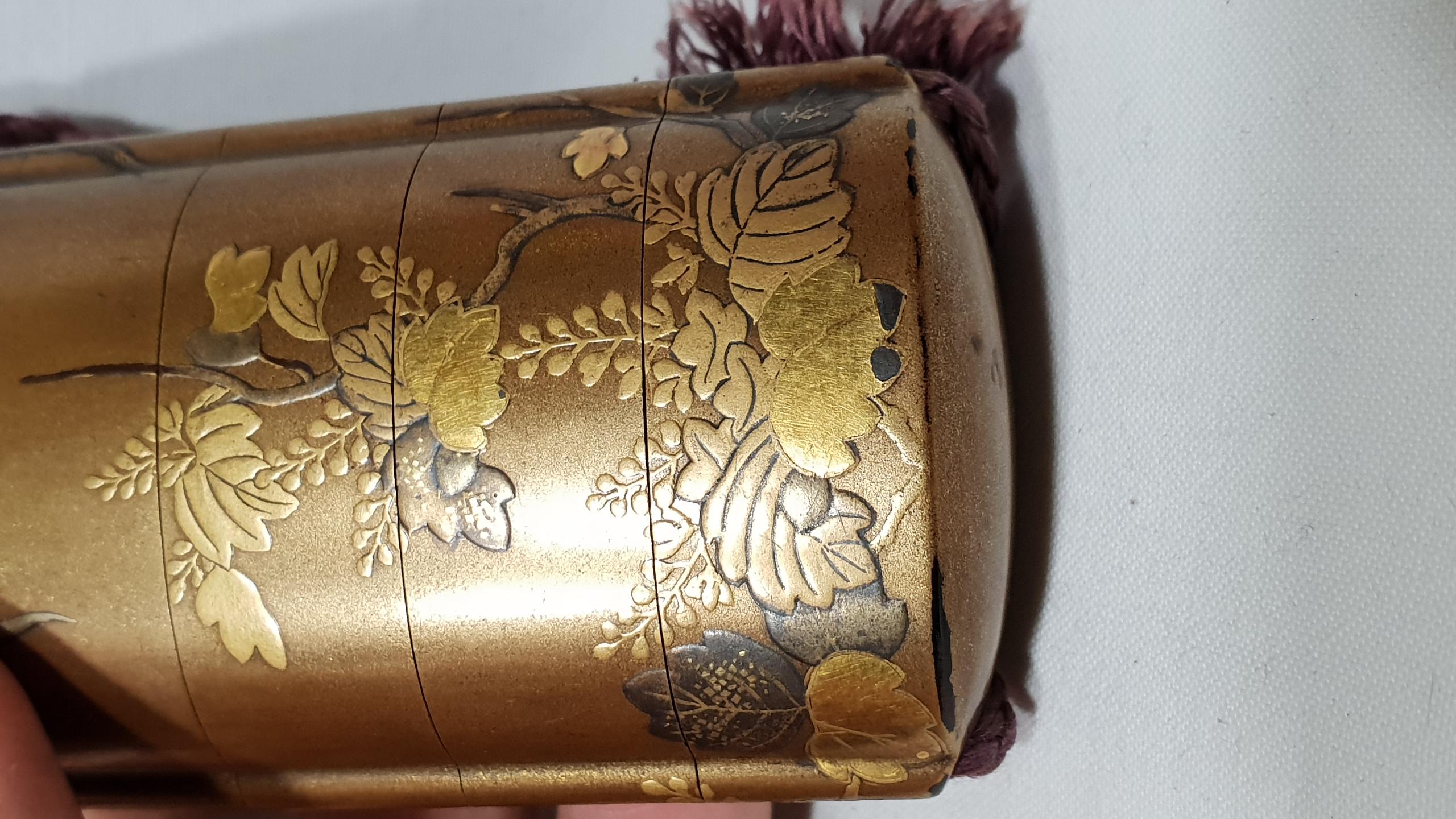 19th Century Meiji Period Gild Laquered Inro 3