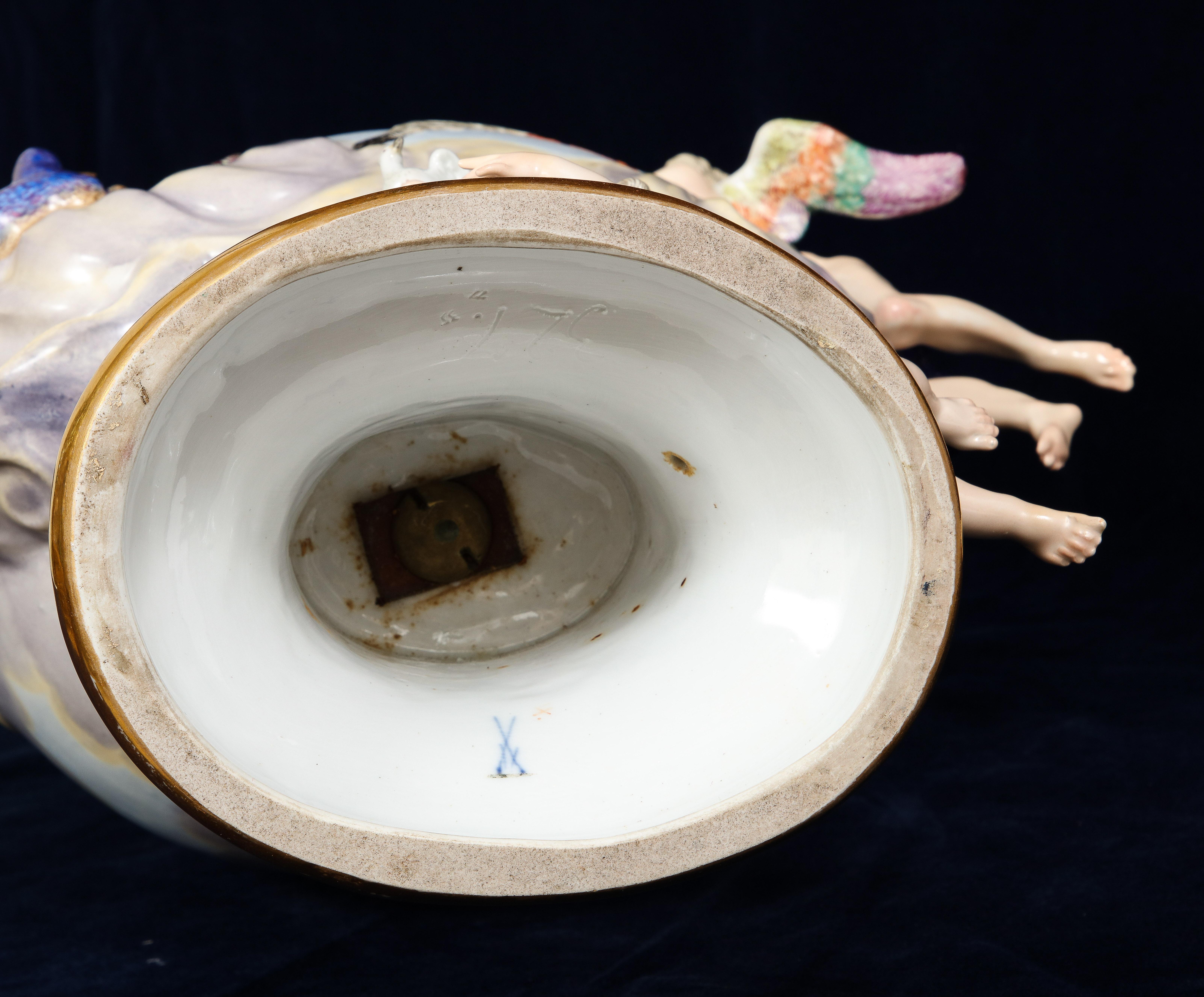 Meissen Porcelain 'Elements' Ewer des 19. Jahrhunderts mit dem Symbol der Luft im Angebot 6