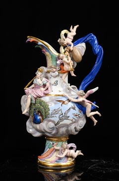 A 19th Century Meissen Porcelain ‘Elements’ Ewer Emblematic of Air