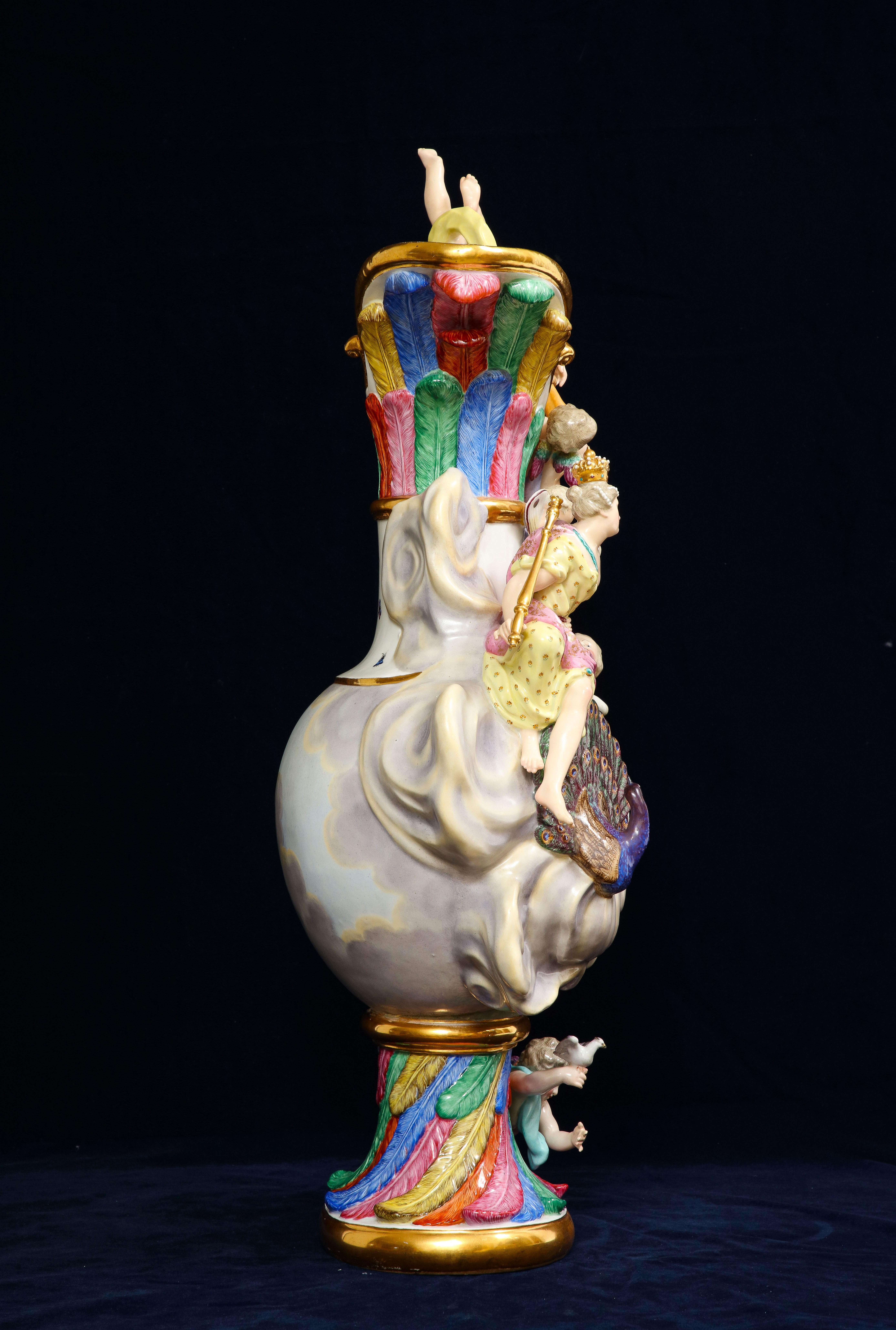 A 19th Century Meissen Porcelain 'Elements' Ewer Emblematic of Air In Good Condition For Sale In New York, NY