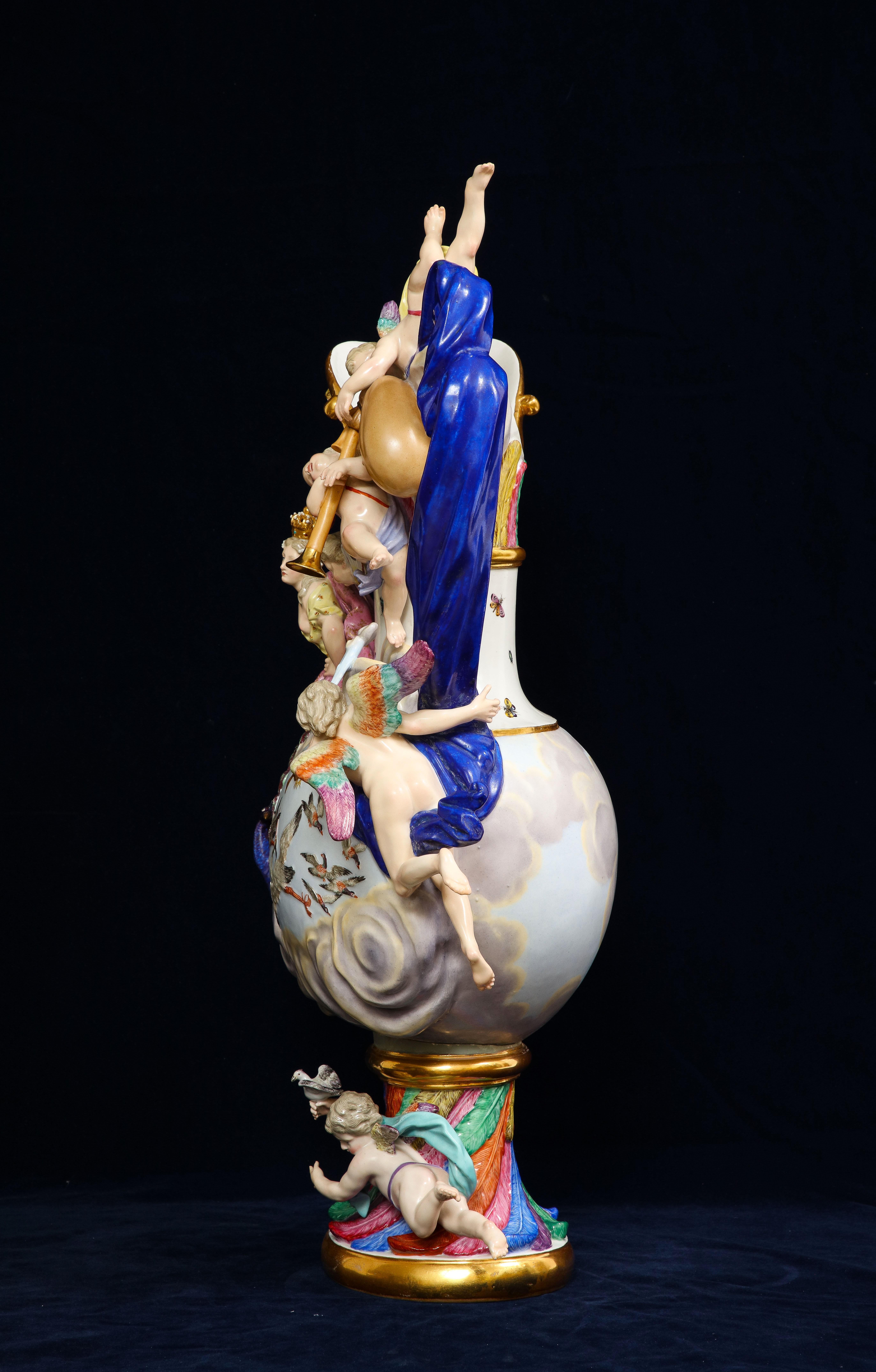 Late 19th Century A 19th Century Meissen Porcelain 'Elements' Ewer Emblematic of Air For Sale