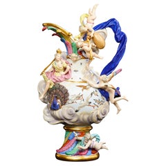 A 19th Century Meissen Porcelain 'Elements' Ewer Emblematic of Air