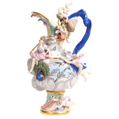 A 19th Century Meissen Porcelain ‘Elements’ Ewer Emblematic of Air
