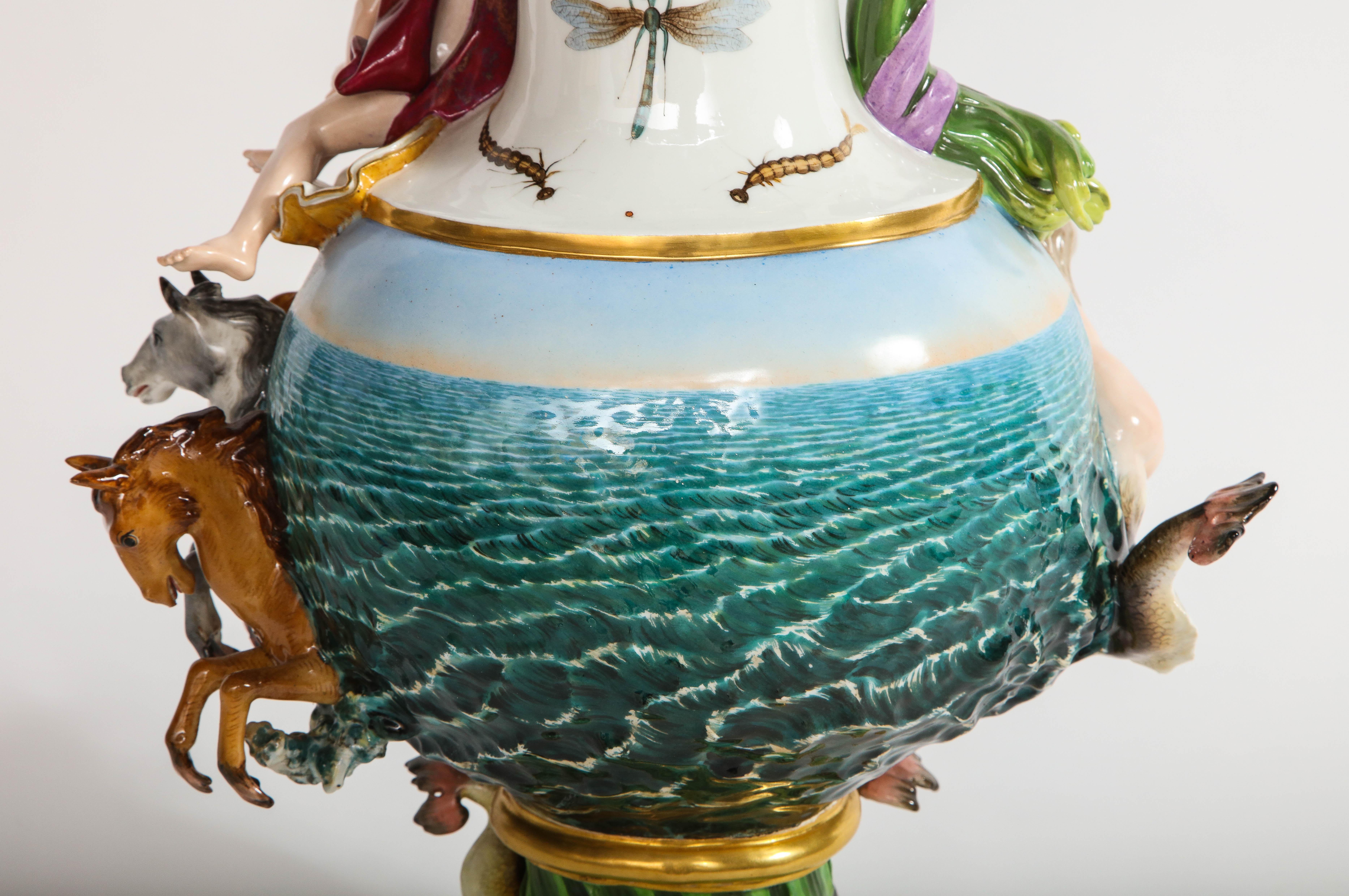 A 19th Century Meissen Porcelain 'Elements' Ewer Emblematic of Water 4