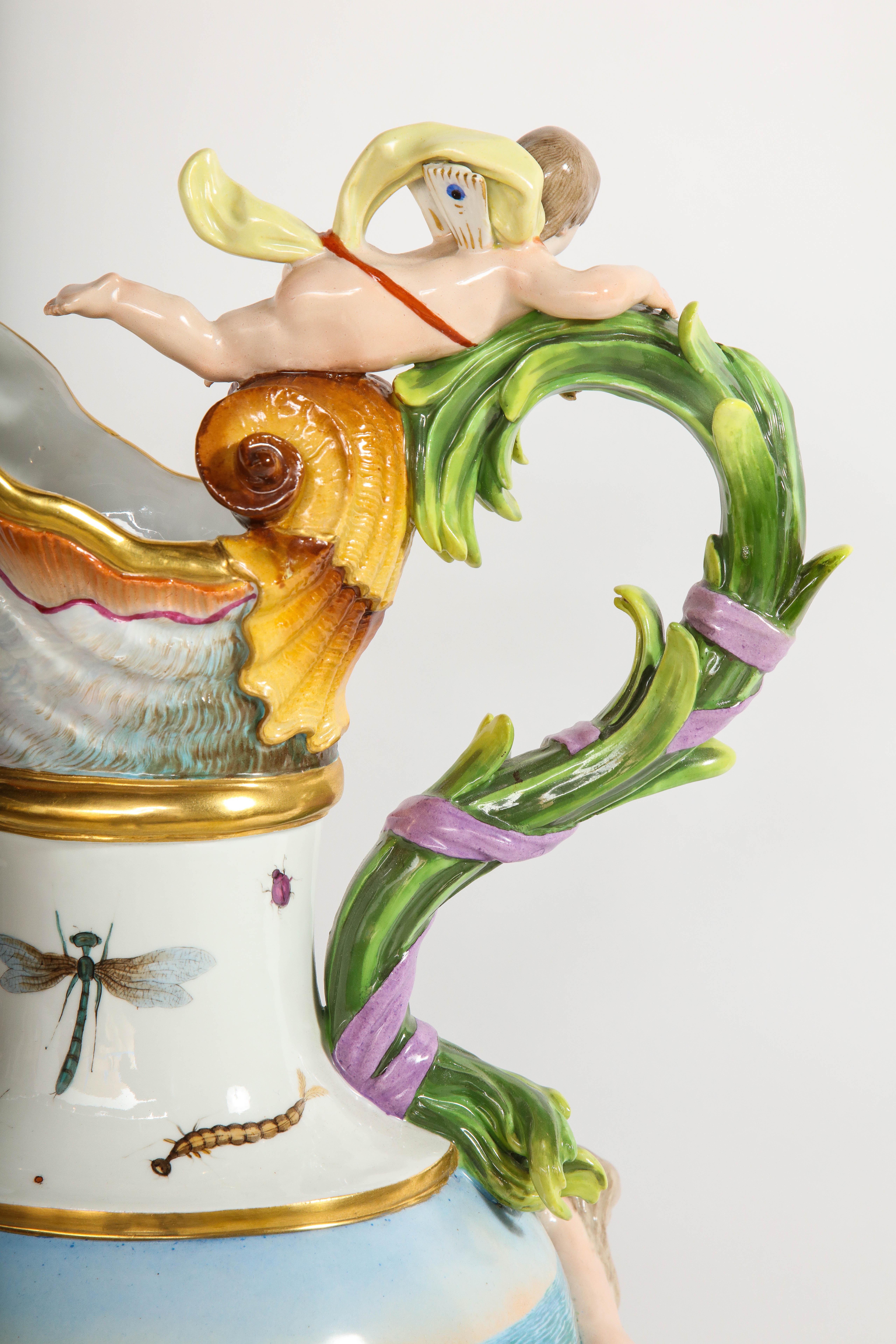 A 19th Century Meissen Porcelain 'Elements' Ewer Emblematic of Water 6