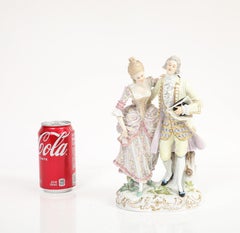 A 19th Century Meissen Porcelain Group of Lovers in Rococo Attire