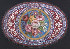 19th Century Micromosaic Paper Weight Depicting Flowers
