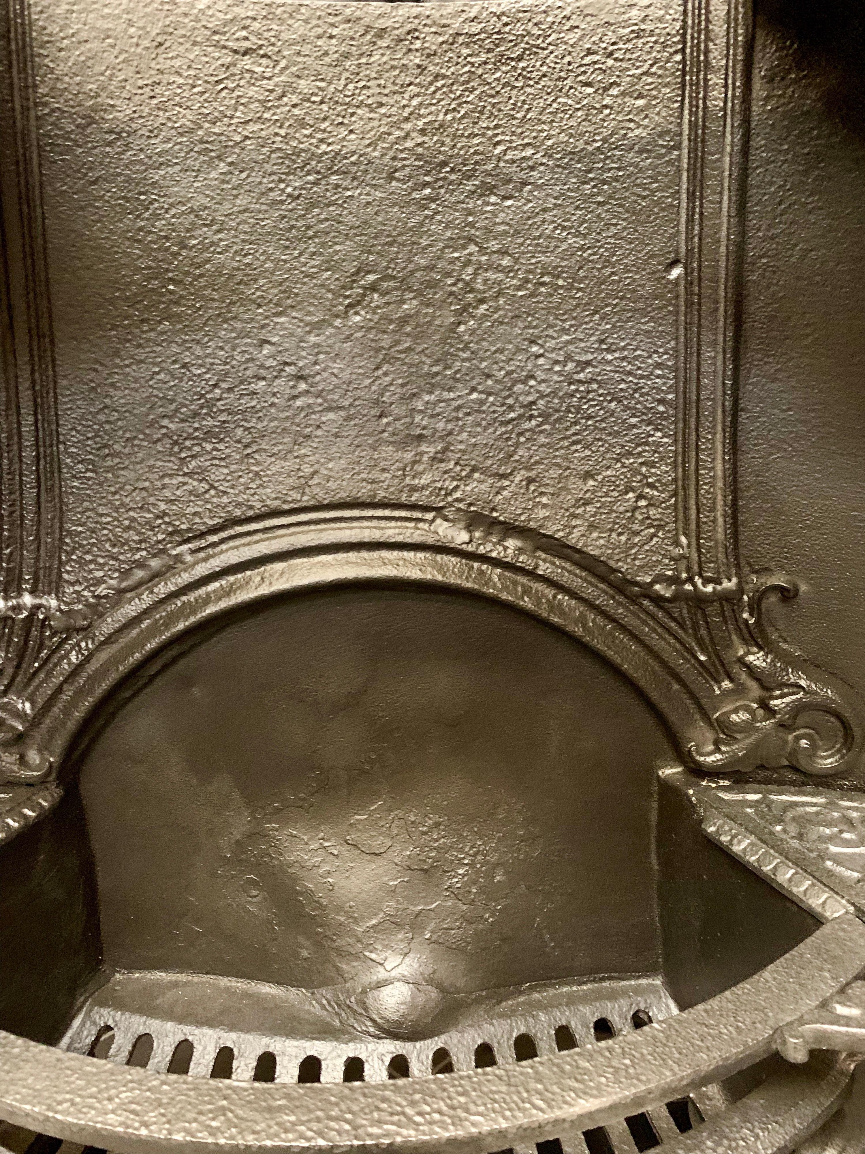 19th Century Mid Victorian Cast Iron Register Fireplace Insert 4