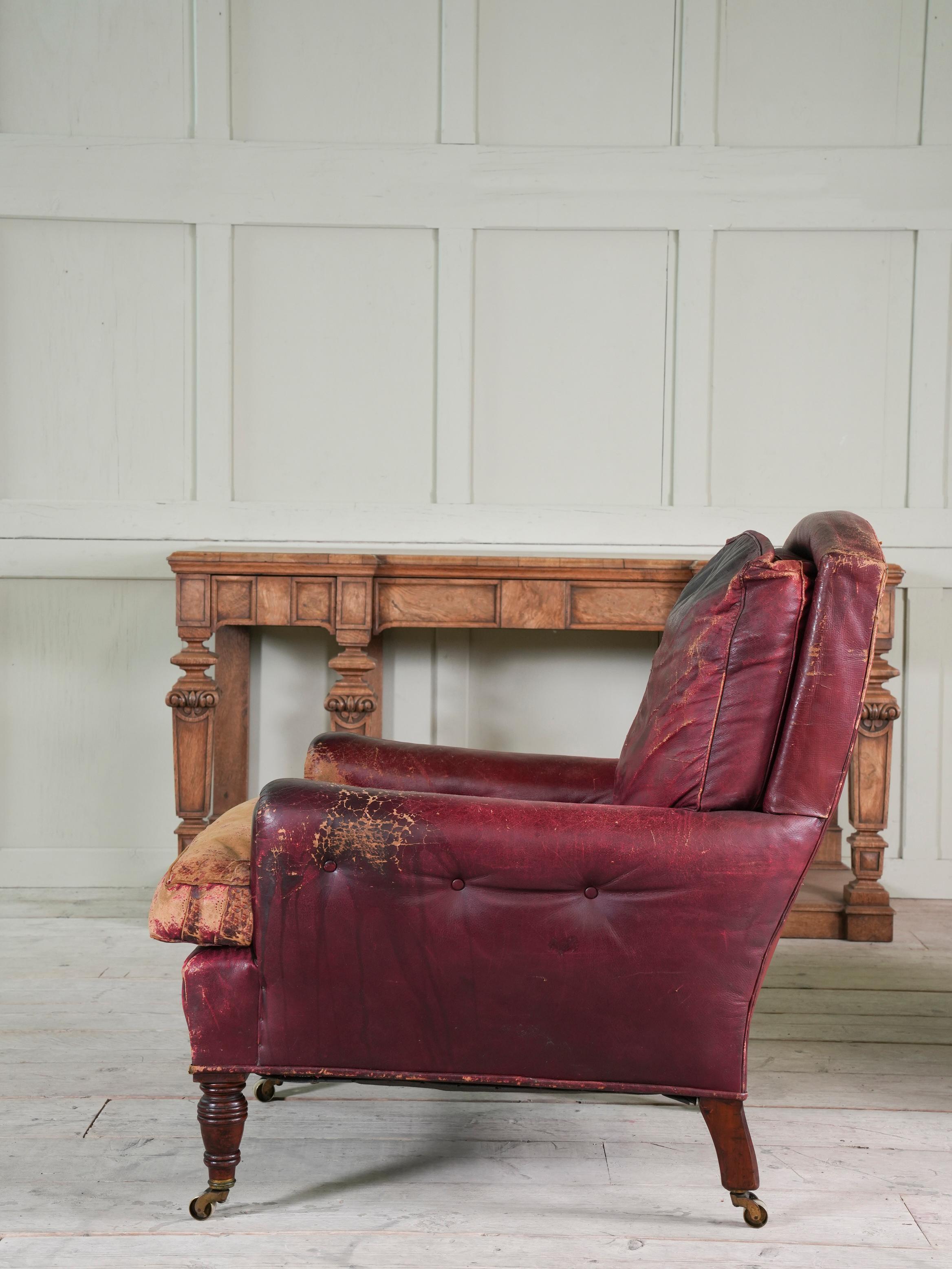 English A 19th Century Moroccan Leather Library Chair