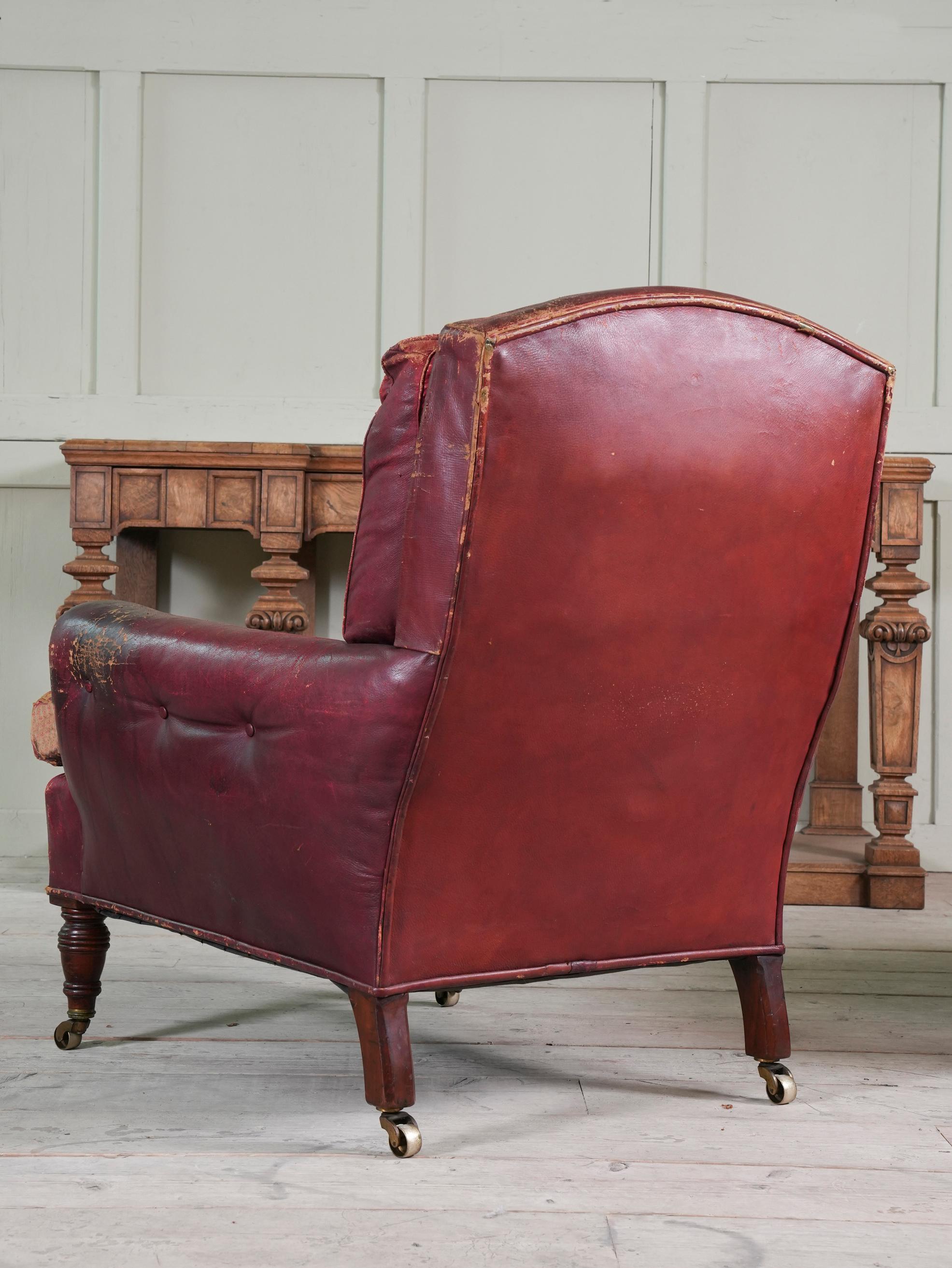 Mid-19th Century A 19th Century Moroccan Leather Library Chair