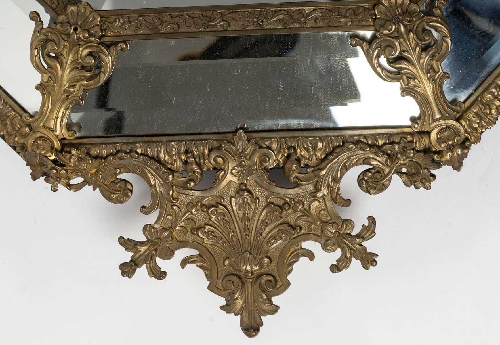 Bronzo Specchio in bronzo del XIX secolo, periodo Napoleone III. in vendita