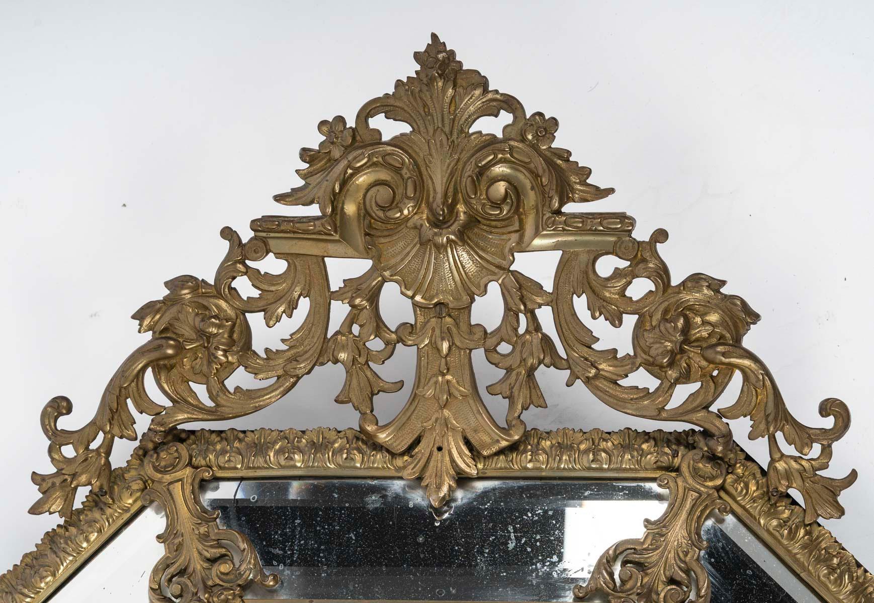 Specchio in bronzo del XIX secolo, periodo Napoleone III. in vendita 1