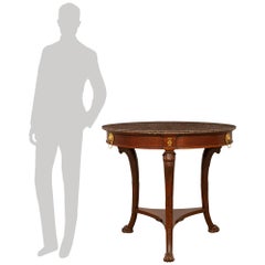 A 19th century Neo-Classical st Mahogany, Ormolu Levanto Rouge marble side table