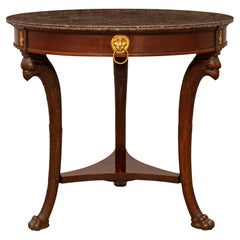 A 19th century Neo-Classical st Mahogany, Ormolu Levanto Rouge marble side table
