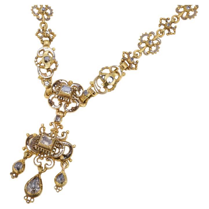 Women's or Men's A Renaissance Diamond And Enamel Necklace 16th Century For Sale