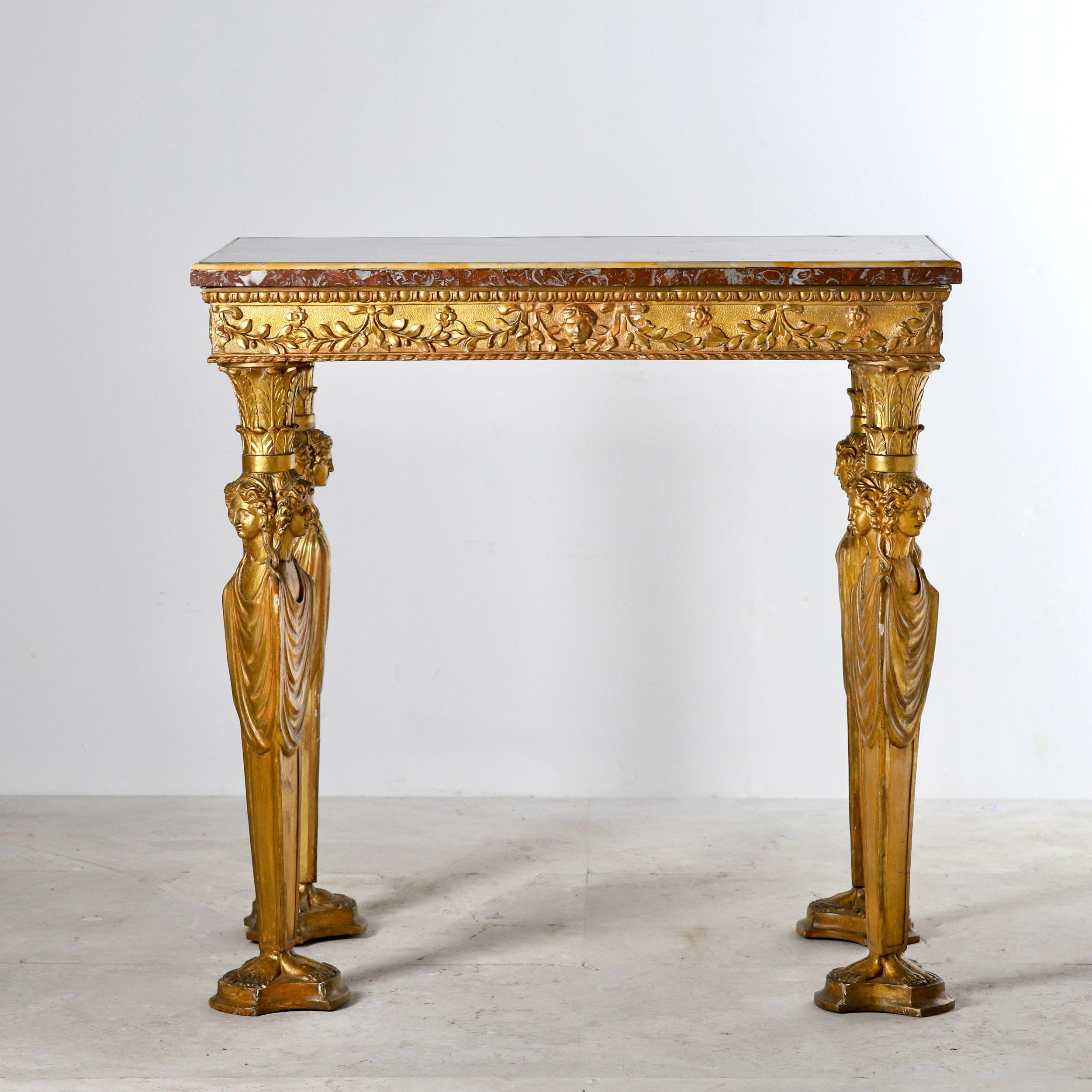 A stunning 19th century center table constructed in Rome in the early 19th century. Centre tables and consoles from Rome have been highly desirable pieces since the 18th century and made ever popular by the Europeans on their 'Grand Tour,' this