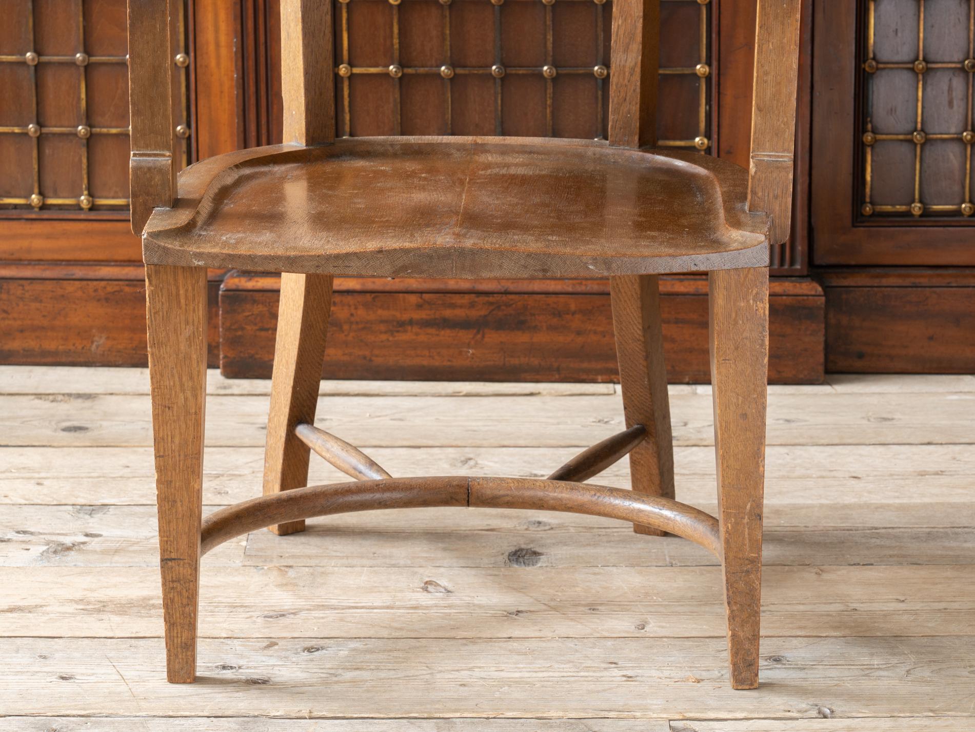 English 19th Century Oak & Leather Desk Chair