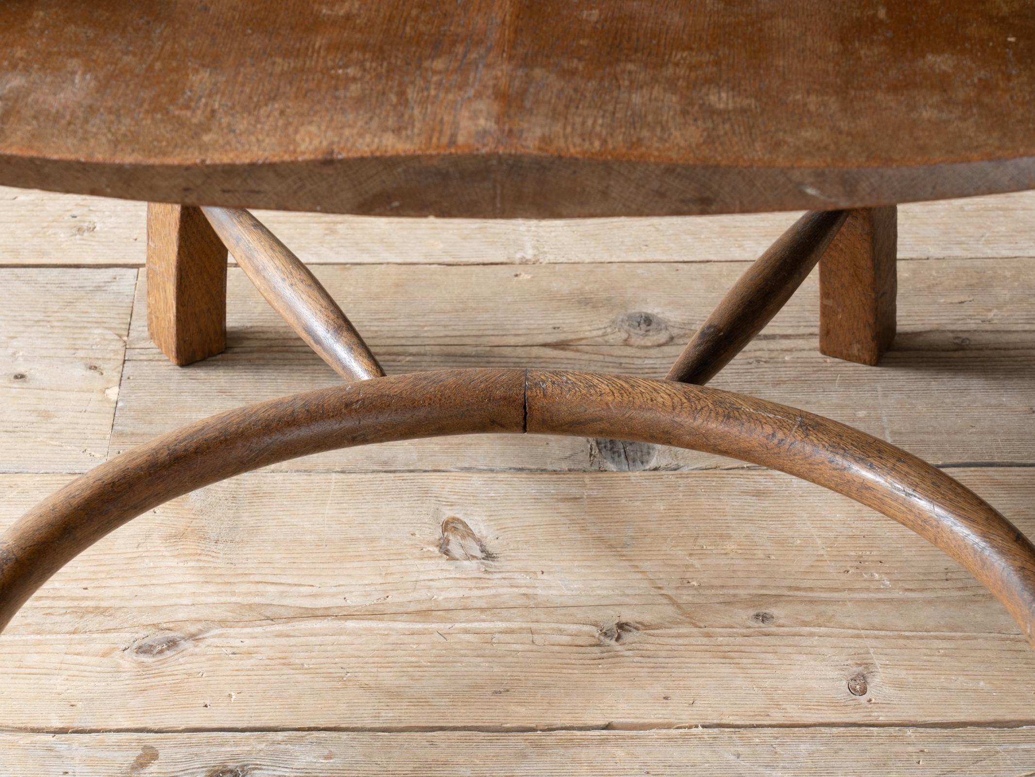 Mid-19th Century 19th Century Oak & Leather Desk Chair