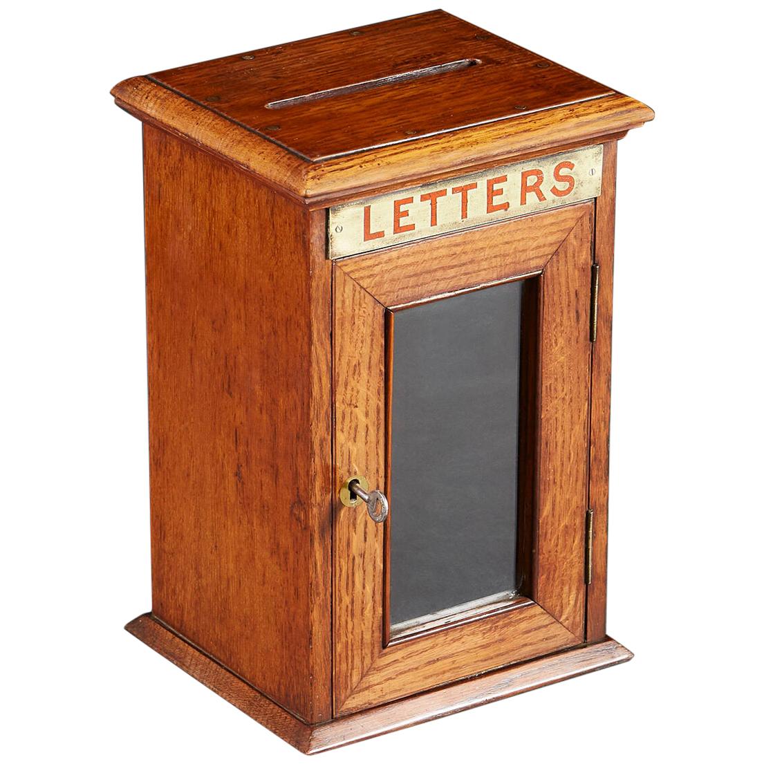19th Century Oak Letter Box