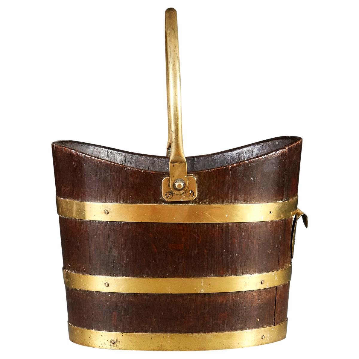 19th Century Oak Log Bucket